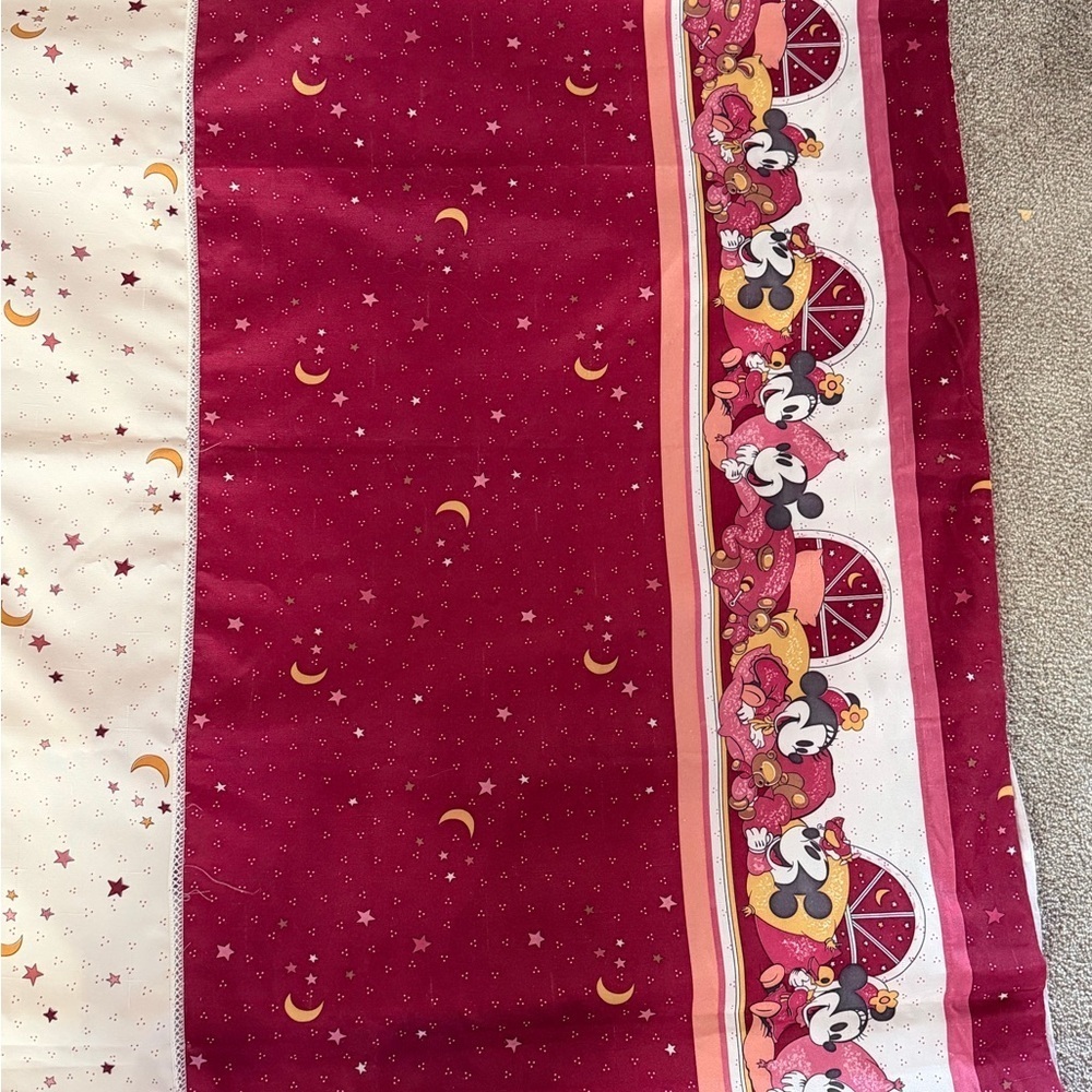 Vintage Mickey & Minnie Moon Stars Curtains 95” x 126” 2 panels - Picture 3 of 4